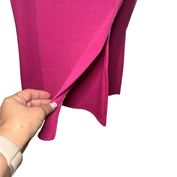 White Birch Ribbed Pink Pencil Skirt - Picture 3 of 8